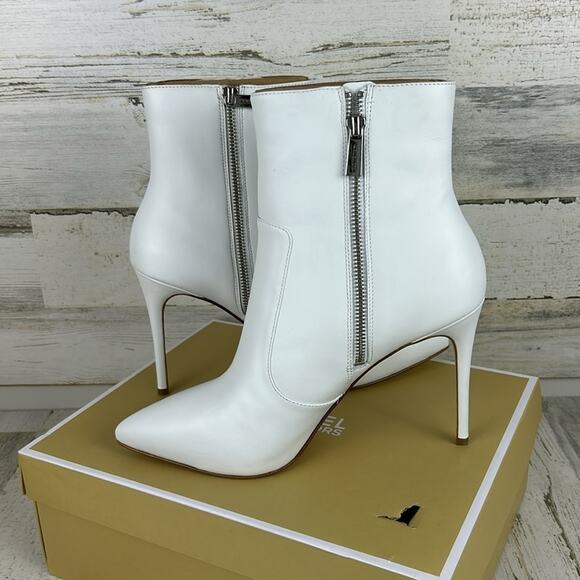 Michael Kors Rue Stiletto womens sz 10 white leather ankle bootie new - Picture 6 of 11